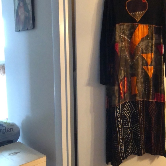 Globe Trotter 3 Pc Multicolored Rayon Pant Suit-XS - Picture 2 of 8